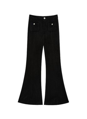bebe2026冬季新款女士复古风灯芯绒喇叭长裤411004
