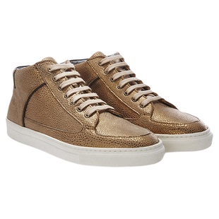 25秋新款|oliver sweeney牛皮爆裂纹棕金色潮酷高帮休闲板鞋女