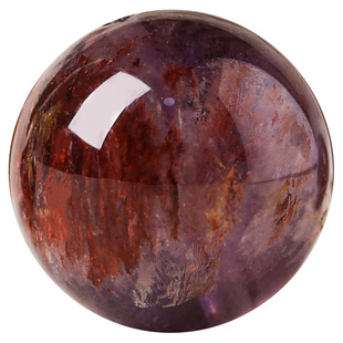 天然紫幽灵散珠单颗水晶紫钛手链diy单珠紫水晶串珠手串珠子配件