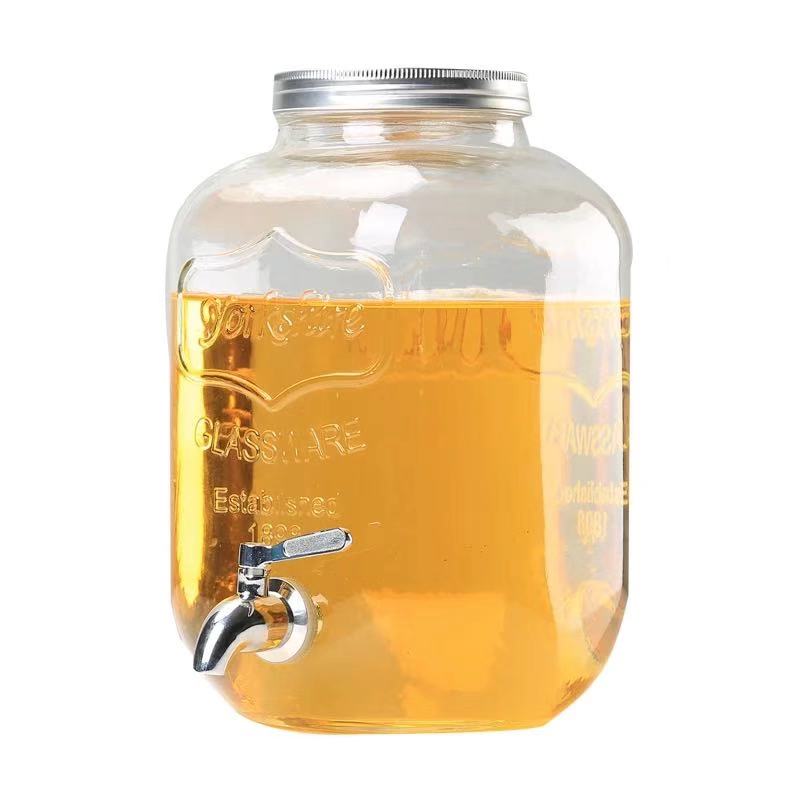 酵素桶發(fā)酵罐專用泡酒玻璃瓶子密封罐帶龍頭家用果汁罐水果飲料桶
