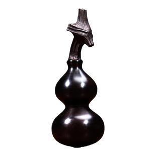 黑檀木葫芦摆件文玩手工龙年吉祥物生肖龙头葫芦手把件小挂件福禄