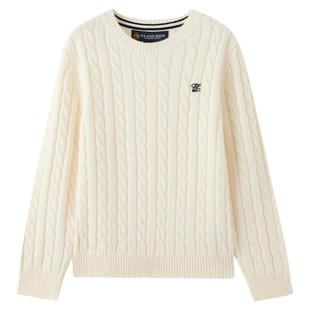 【100%绵羊毛】eland kids衣恋童装男女童针织衫25年冬绞花毛衣