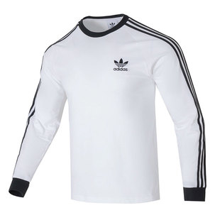 【自营】阿迪达斯T恤男女装新款简约3-STRIPES LS T休闲服IA4879