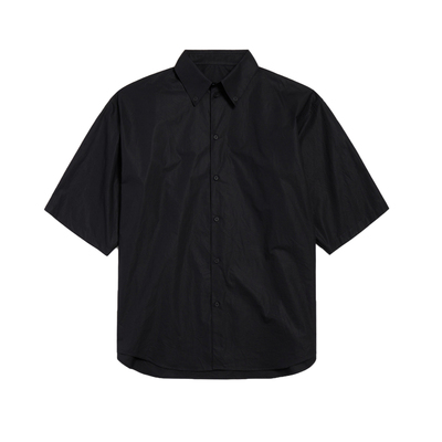 TRENDYWU 轮廓极简“武士”立体裁剪廓形宽松OV精棉短袖衬衫