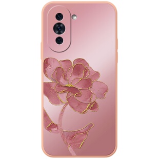 铂金粉花适用于华为nova10手机壳nova14活力版新款nova13pro花朵nova14女高级nova9硅胶nova8/7挂绳p70软壳