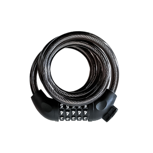 电动自行车5位数密码锁加粗钢缆安全防盗车锁