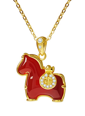 宫里上新马上有福到红玛瑙马吊坠