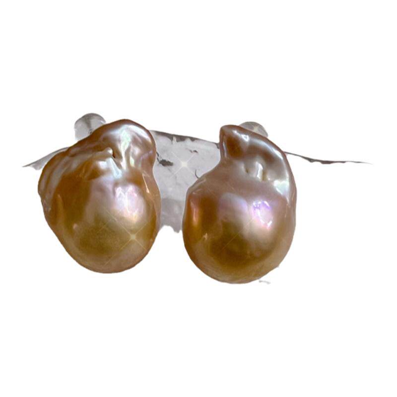 金色耳钉巴洛克炫彩小众通用极光