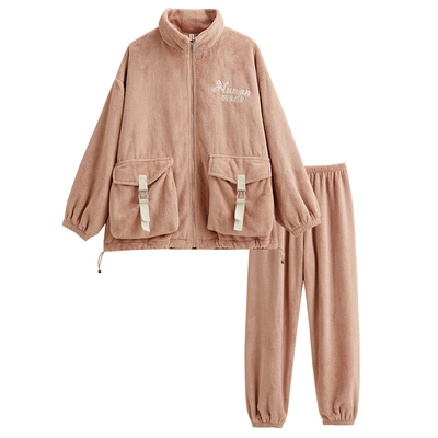 秋冬款珊瑚绒睡衣女加厚清仓福利