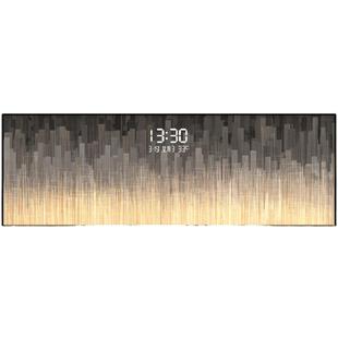 现代简约轻奢客厅装饰画数字电子钟高级感沙发背景墙卧室床头壁画