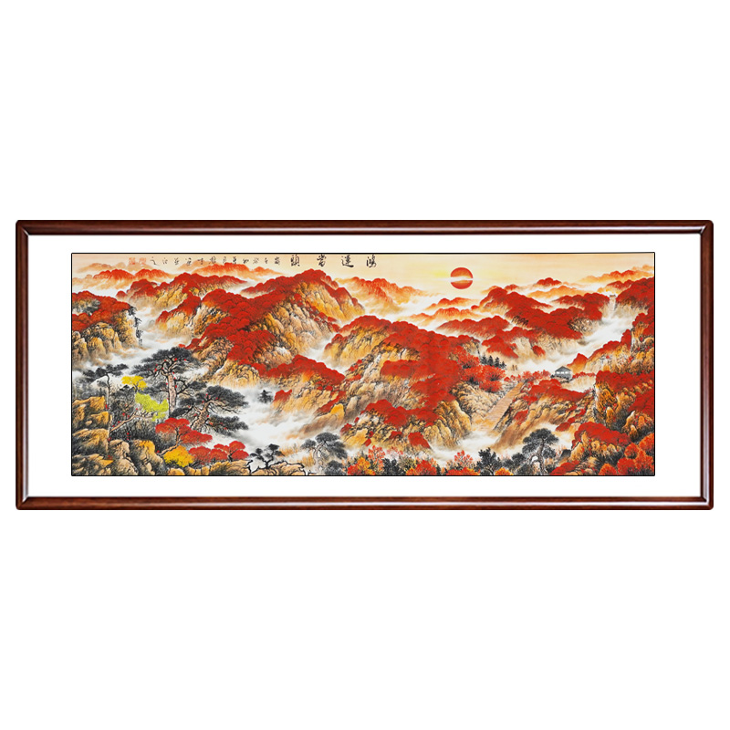 鸿运当头国画山水画纯手绘靠山图