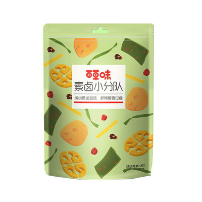 【百草味-素卤小分队510g】 麻辣味莲藕零食大礼包网红卤味零食