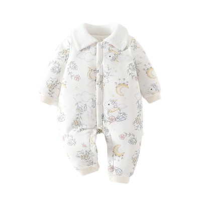 婴儿连体衣夹棉冬装200g加厚棉服