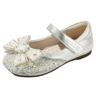 百丽童鞋小女孩洋气公主鞋秋季软底幼童宝宝鞋女童水晶鞋儿童单鞋