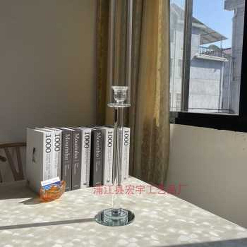 欧式水晶烛台玻璃婚庆婚礼烛台家E用浪漫烛光晚餐桌灯简约装饰