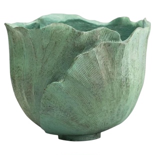 家居装饰客厅摆件品桌面创意镁泥剑兰花盆北欧大口径造景手工花盆