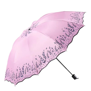 双人十骨黑胶防晒晴雨两用伞三折叠防紫外线太阳伞加大加固遮阳伞