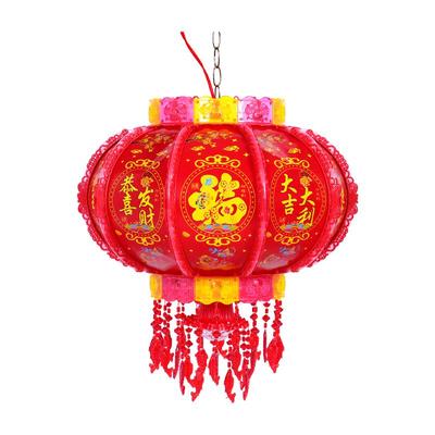 户外灯笼塑料新年七彩旋转发光