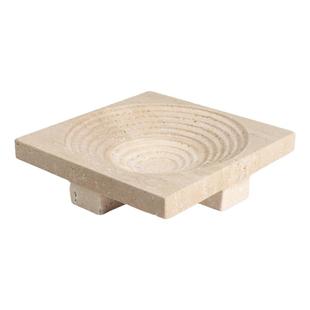 现代极简黄洞石托盘果盘摆件酒店客厅茶几玄关创意家居桌面软装饰