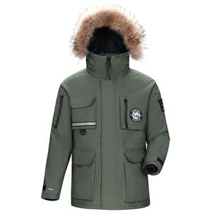 骆驼熊猫系列派克羽绒服男款冬季工装羽绒外套户外防风保暖登山服