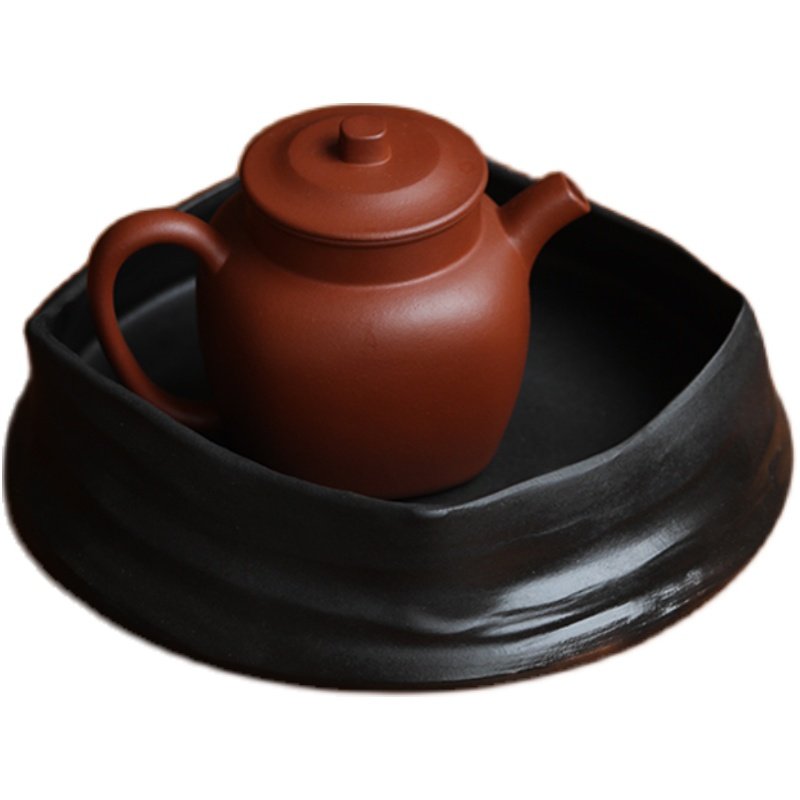 挑tea｜桃山房乌衣壶承 干泡台可储水纯手工盘子紫砂干泡雷杰陶瓷