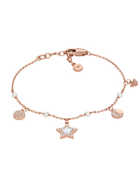 阿玛尼正品玫瑰金色星月手链女