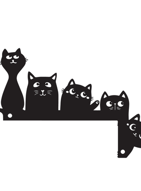 铁艺门框猫咪剪影挂件