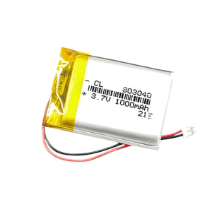 803040胎压监测器电池3.7V锂电池大容量太阳能可充电1000毫安插头