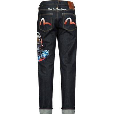 Evisu武士印花海鸥刺绣牛仔裤