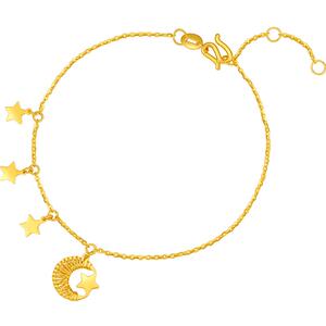 周六福黄金手链5G足金工艺手饰星月神话手链计价无极金节日礼物