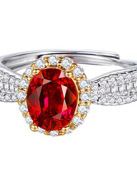 爆闪华子钻石开口戒指女