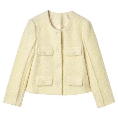 柔软舒适长袖毛呢外套大衣