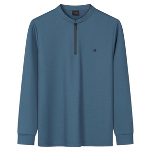 2025新款男士长袖T恤半高领纯色打底衫男装上衣春秋款商务休闲潮