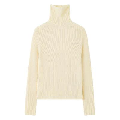 JCLP金纯良品 100%山羊绒翻领修身针织打底衫毛衣25年冬新款女