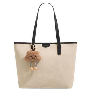 香港品牌女包原创26新款包包小众通勤托特包大容量上课单肩手提包