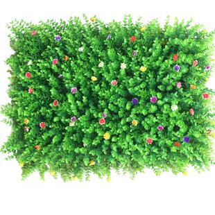 仿真草坪人工人造假草皮塑料装饰花绿植物墙尤加利绿化墙带花隔断