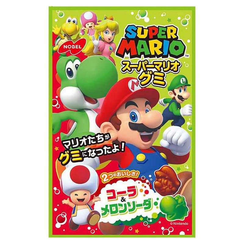 4包包邮日本nobel任天堂SuperMario超级马里奥造型哈密瓜汽水软糖