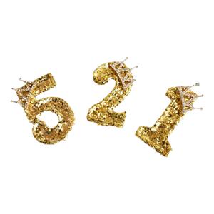 金色皇冠生日数字蜡烛牌创意儿童宝宝周岁蛋糕用网红生日蜡烛道具