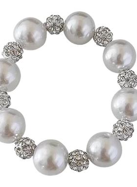 韩国珍珠水钻气质发绳精致头绳女高级感扎头马尾丸子头橡皮筋发饰