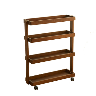 实木置物架落地书架厨房收纳架