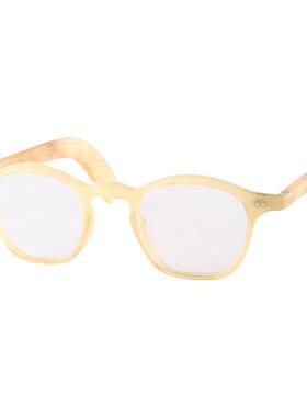 日韩手作风方形超细边框透明果冻浅黄色动物牛羊角太阳镜墨镜男女