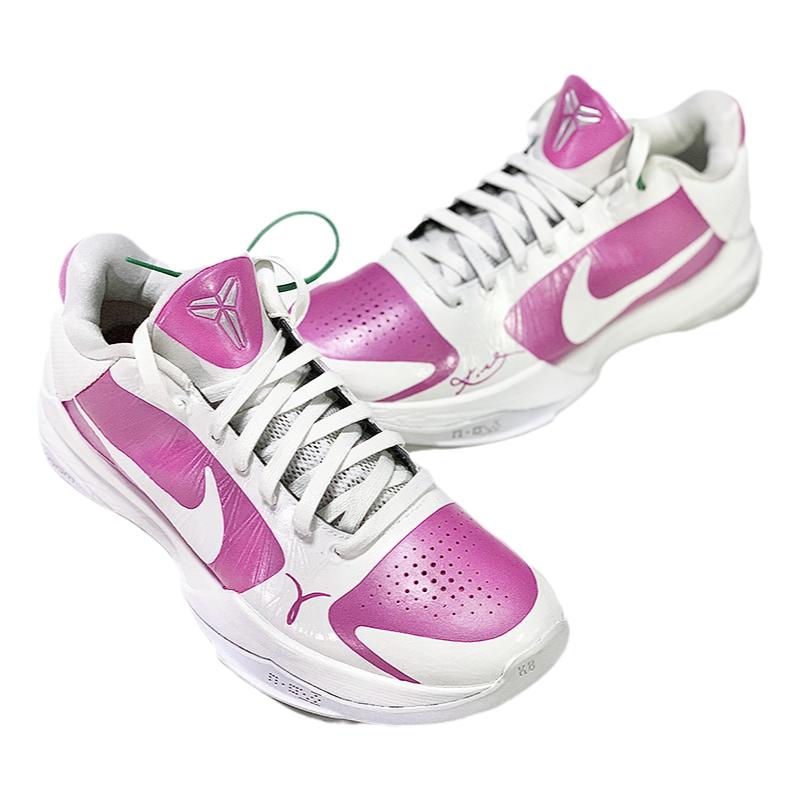 STY定制Nike Kobe5 ZK5 ZK6白粉骚粉科比5实战低帮篮球鞋耐克新款