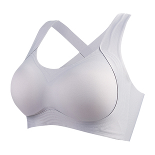运动内衣女聚拢收副乳防下垂中强度无痕交叉美背心式防震跑步文胸
