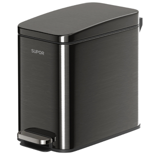 苏泊尔卫生间垃圾桶厕所专用家用窄缝不锈钢脚踩带盖卫生桶纸篓桶