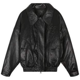 落落狷介 皮衣外套女2025新款爆款洋气夹棉皮外套夹克小个子宽松