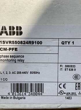 议价原装ABB相序监视器CM-PFE 208-440VAC 订货号1SVR550824R9100