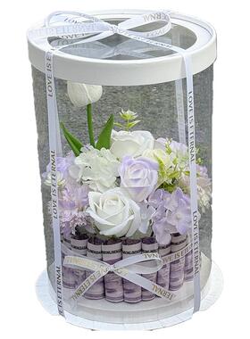 DIY有钱花玫瑰礼盒生日礼物