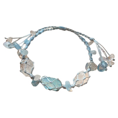 蓝水晶手串海蓝宝手串水晶