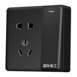 明装开关一体超薄面板墙壁家用多孔控中途一开16A空调十五孔插座