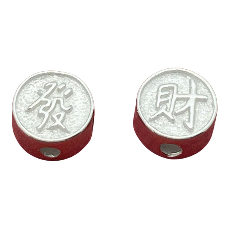 S925纯银发财圆柱串珠隔珠DIY